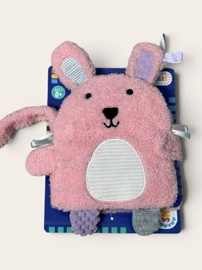 NWT Sensory Snuggables Pink Plush Bunny Soft Cover Books for Infants 0+ Months